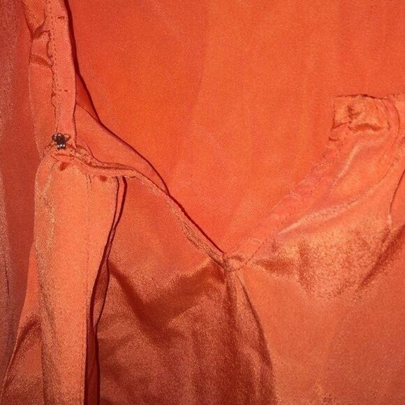 Gap Sleeveless Orange Coral Blouse With Front Tie Detail Size S - Picture 6 of 7